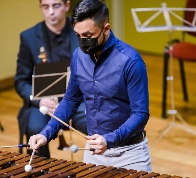 Conrado Moya (marimba) en el Concierto Solidario Falla 1915 / 2021 © Jon Rodríguez Bilbao